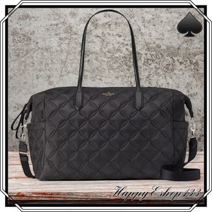 ♠️ kate spade ♠️ Chelsea Quilted Large Nylon Weekender Bag, Black